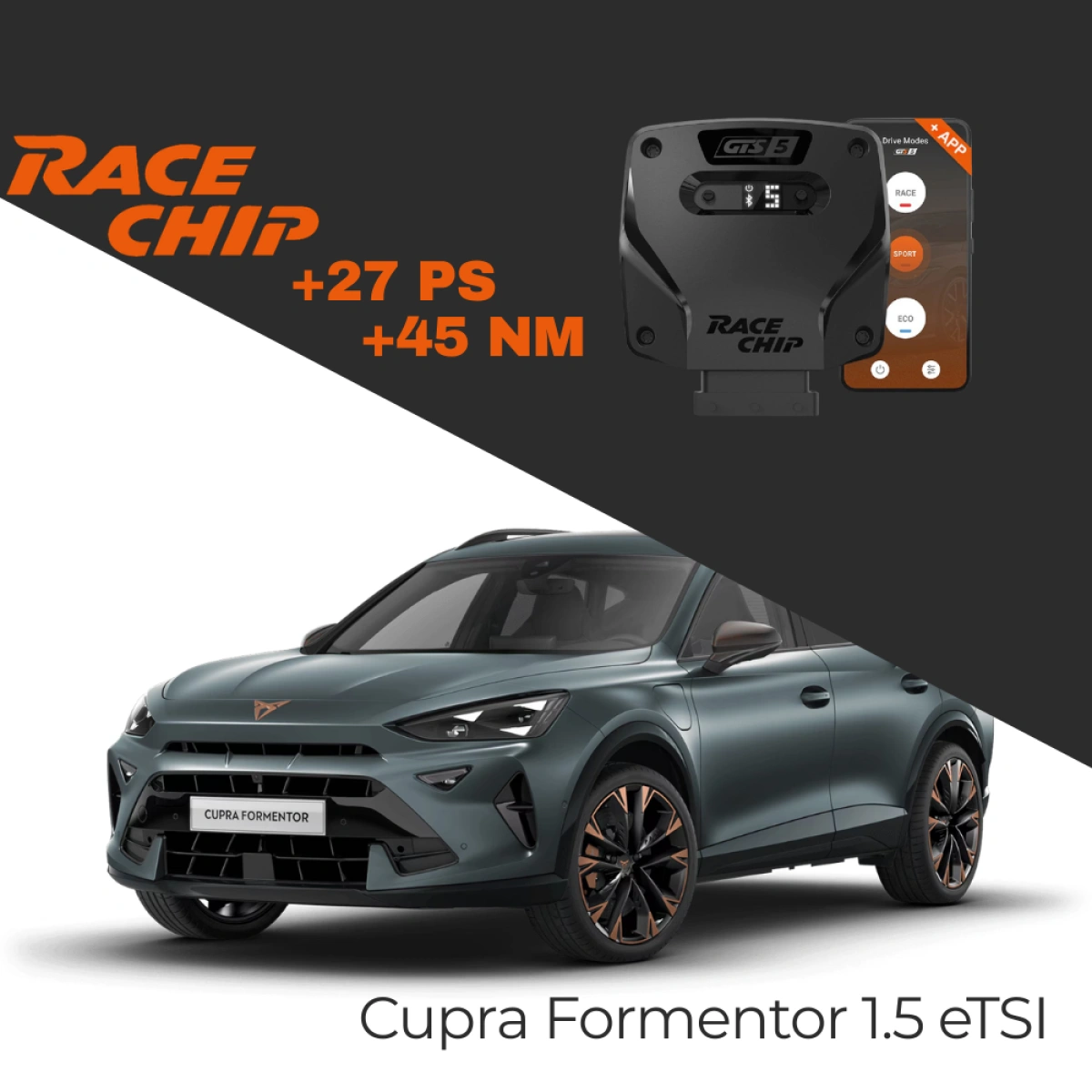 RaceChip Cupra Formentor 1.5 eTSI 150 PS 2024 Sonrası GTS 5 APP Bluetooth +27 PS +45 NM Tork Chip Tuning