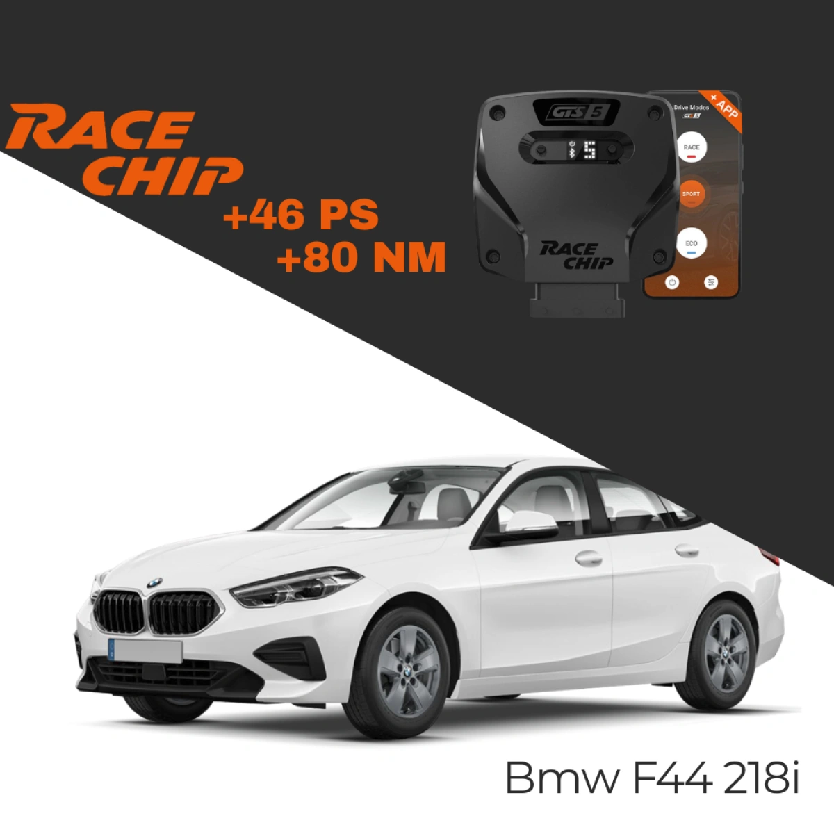 RaceChip Bmw 2 Gran Coupe F44 218i 1.5L 140 PS GTS 5 APP Bluetooth +46 PS +80 NM Tork Chip Tuning