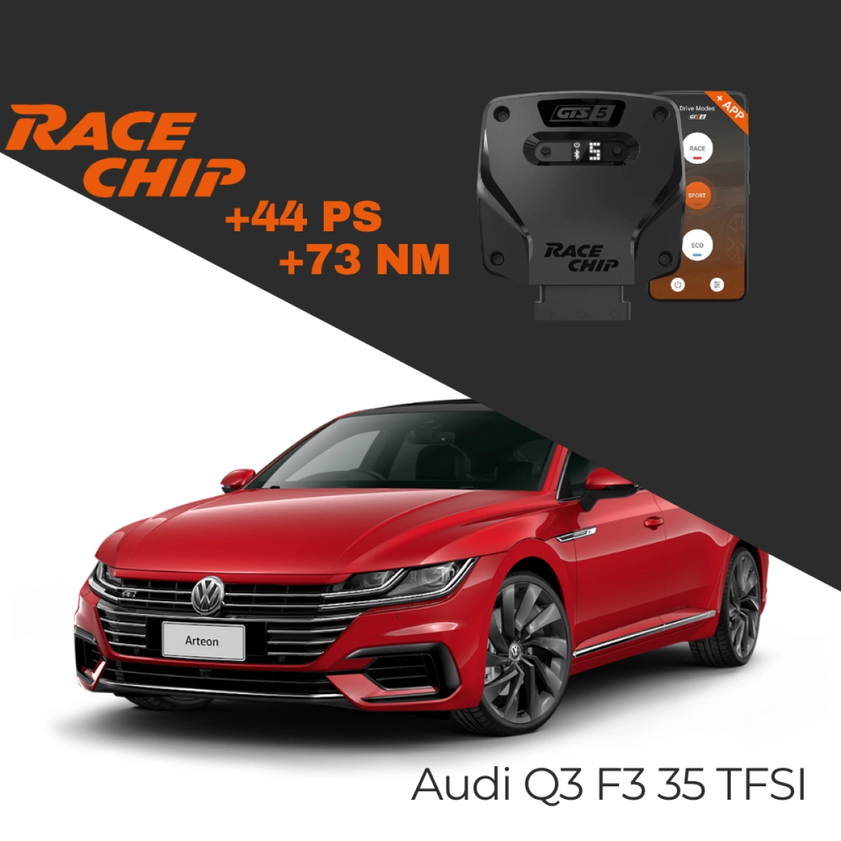 RaceChip Volkswagen Arteon 1.5 TSI 150 GTS 5 APP Bluetooth +44 PS +73 NM Tork Chip Tuning