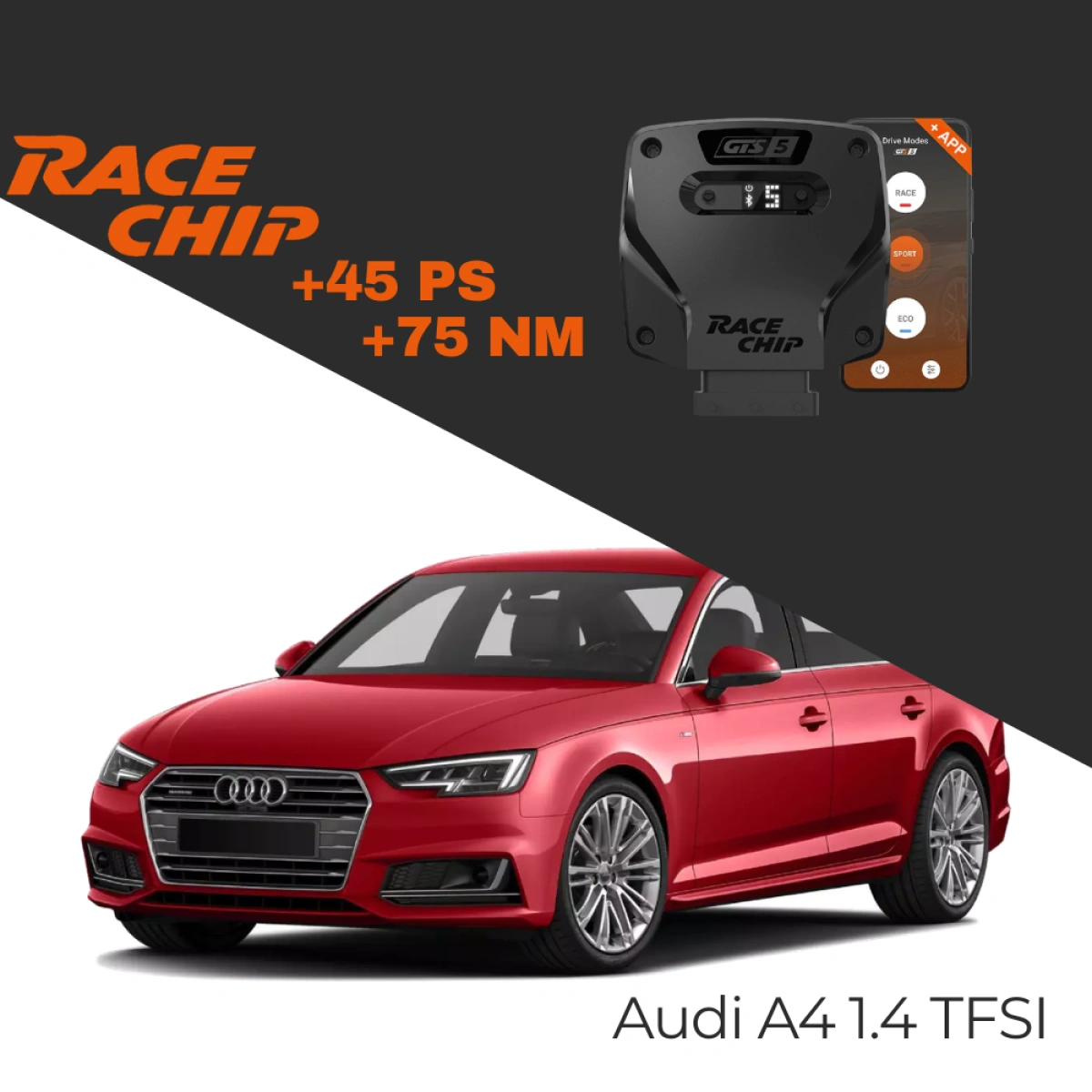 RaceChip Audi A4 B9 1.4 TFSI 150 PS GTS 5 APP Bleutooth +45 PS +75 NM Tork Chip Tuning