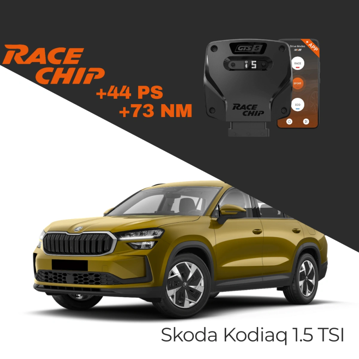RaceChip Skoda Kodiaq 1.5 TSI 150 PS 2017-2023 GTS 5 APP Bluetooth +44 PS +73 NM Tork Chip Tuning