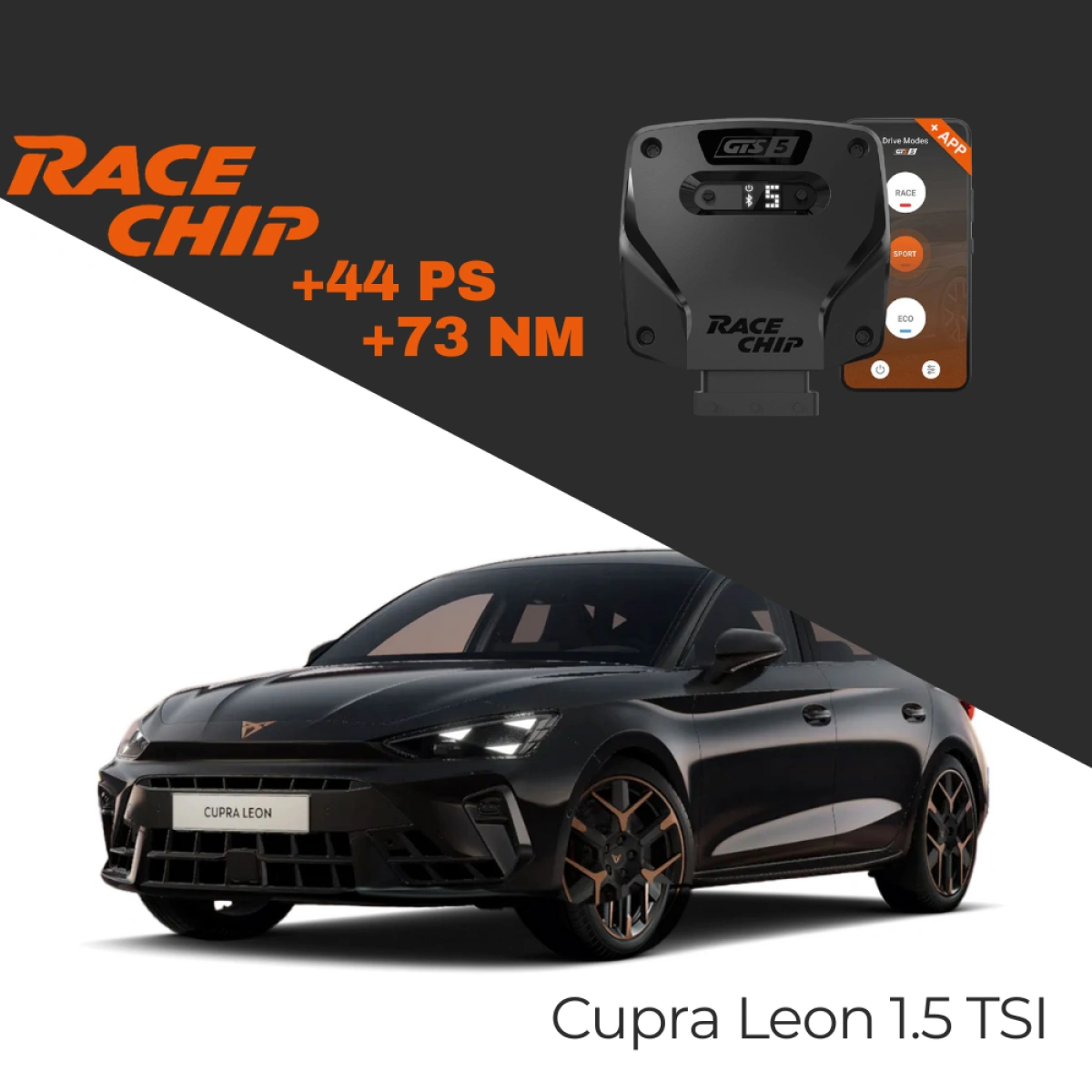 RaceChip Cupra Leon 1.5 TSI 150 PS GTS 5 APP Bluetooth +44 PS +73 NM Tork Chip Tuning