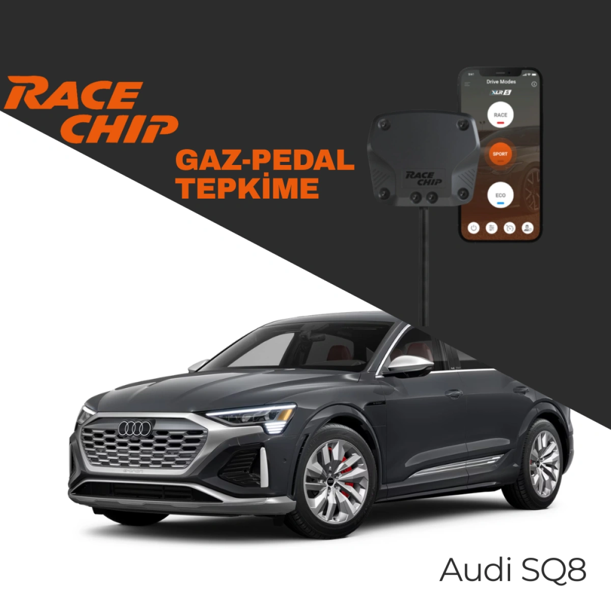 RaceChip XLR5 Audi SQ8 (4M) 507 PS Gaz Pedal Tepkime Cihazı Eco-Sport-Race APP Bluetooth
