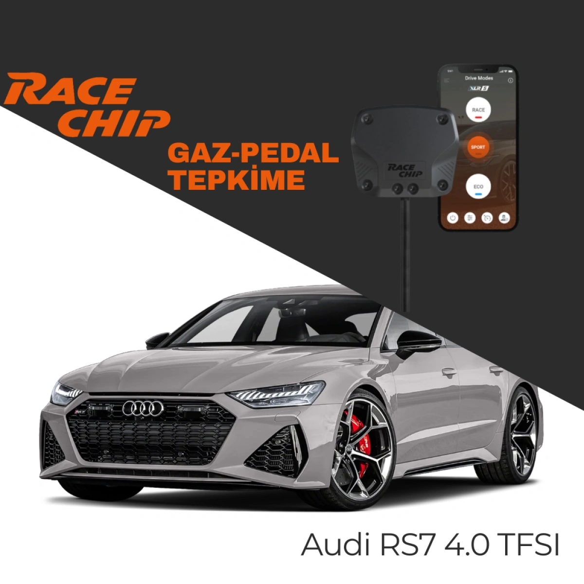 RaceChip XLR5 Audi RS7 (4K) 4.0 TFSI 600 PS Gaz Pedal Tepkime Cihazı Eco-Sport-Race APP Bluetooth
