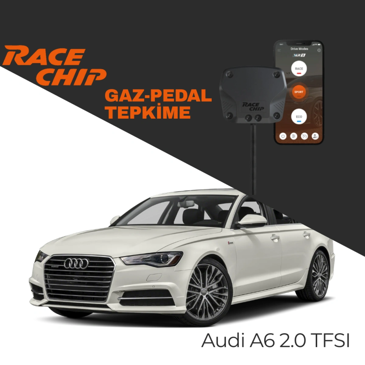 RaceChip XLR5 Audi A6 (C9) 2.0 TFSI 204 PS 2025-2026 Gaz Pedal Tepkime Cihazı Eco-Sport-Race APP Bluetooth