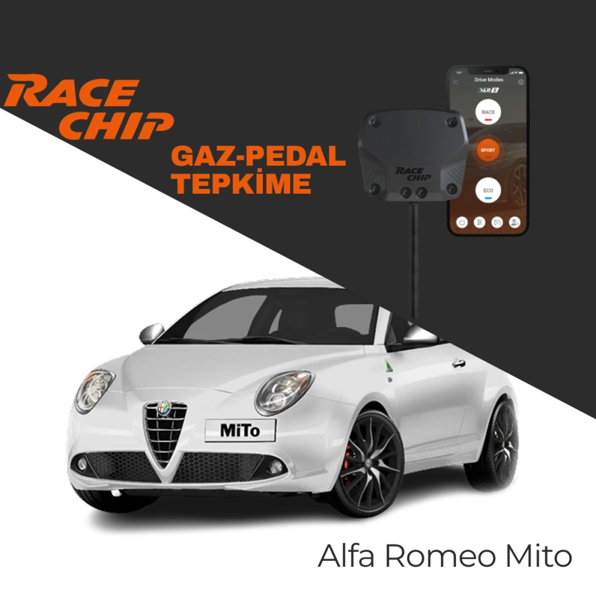 RaceChip XLR5 Alfa Romeo Mito 1,3d 1.4T, 1.6d Gaz Pedal Tepkime Cihazı Eco-Sport-Race APP Bluetooth