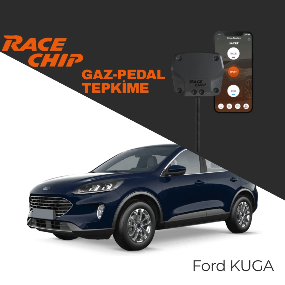 RaceChip XLR5 Ford KUGA 1.5 EcoBoost Gaz Pedal Tepkime Cihazı Eco-Sport-Race APP Bluetooth