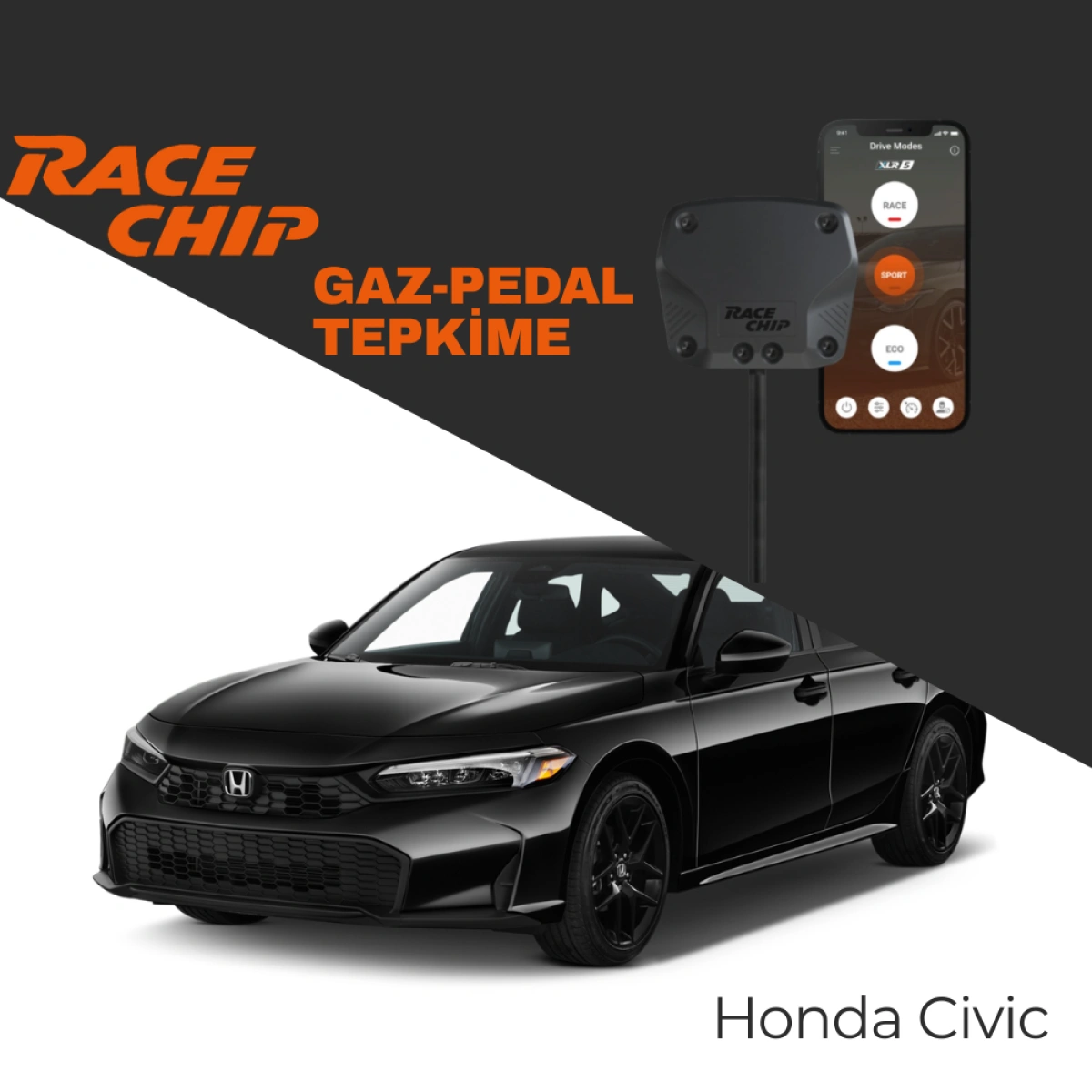 RaceChip XLR5 Honda Civic (XI) FE1, FL 1.5 T 182 PS Gaz Pedal Tepkime Cihazı Eco-Sport-Race APP Bluetooth