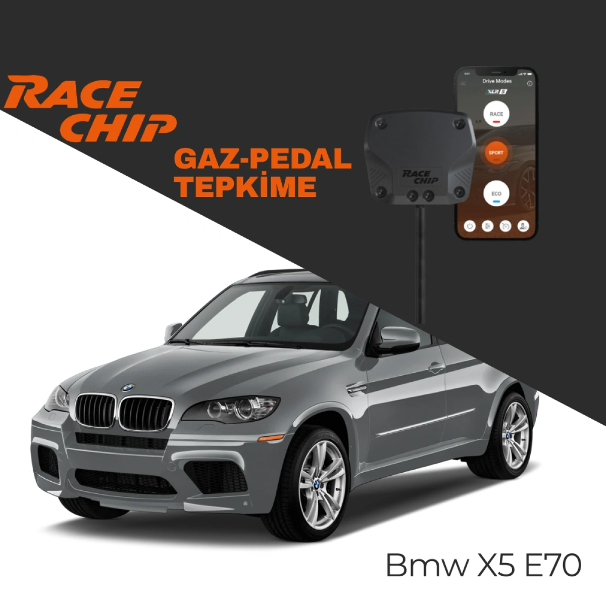 RaceChip XLR5 Bmw X5 (E70) Gaz Pedal Tepkime Cihazı Eco-Sport-Race APP Bluetooth