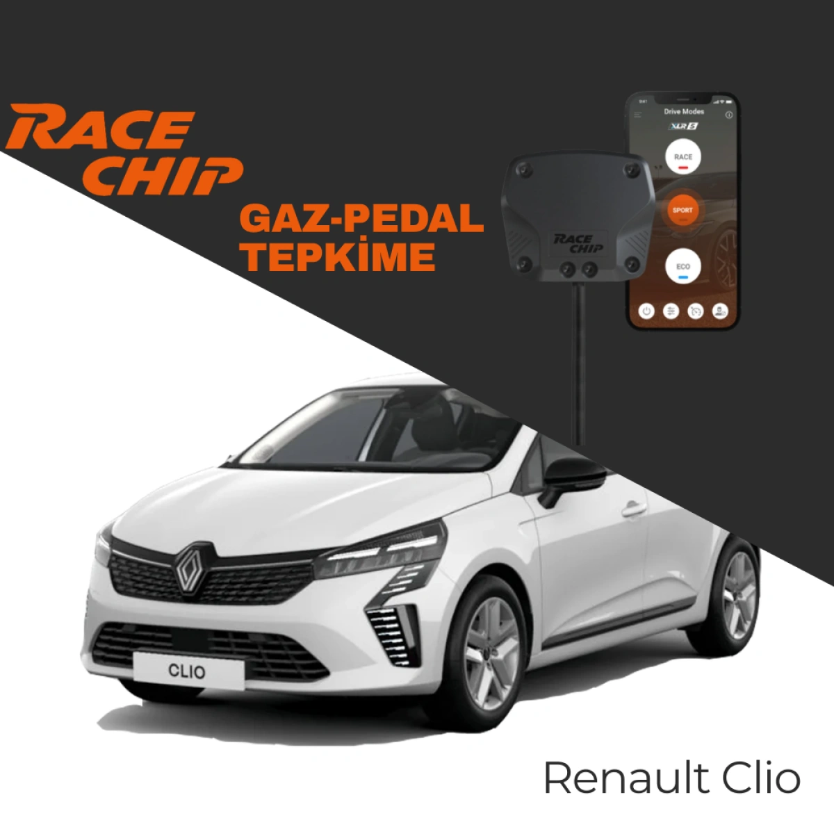 RaceChip XLR5 Renault Clio V 1.0 TCE Gaz Pedal Tepkime Cihazı Eco-Sport-Race APP Bluetooth