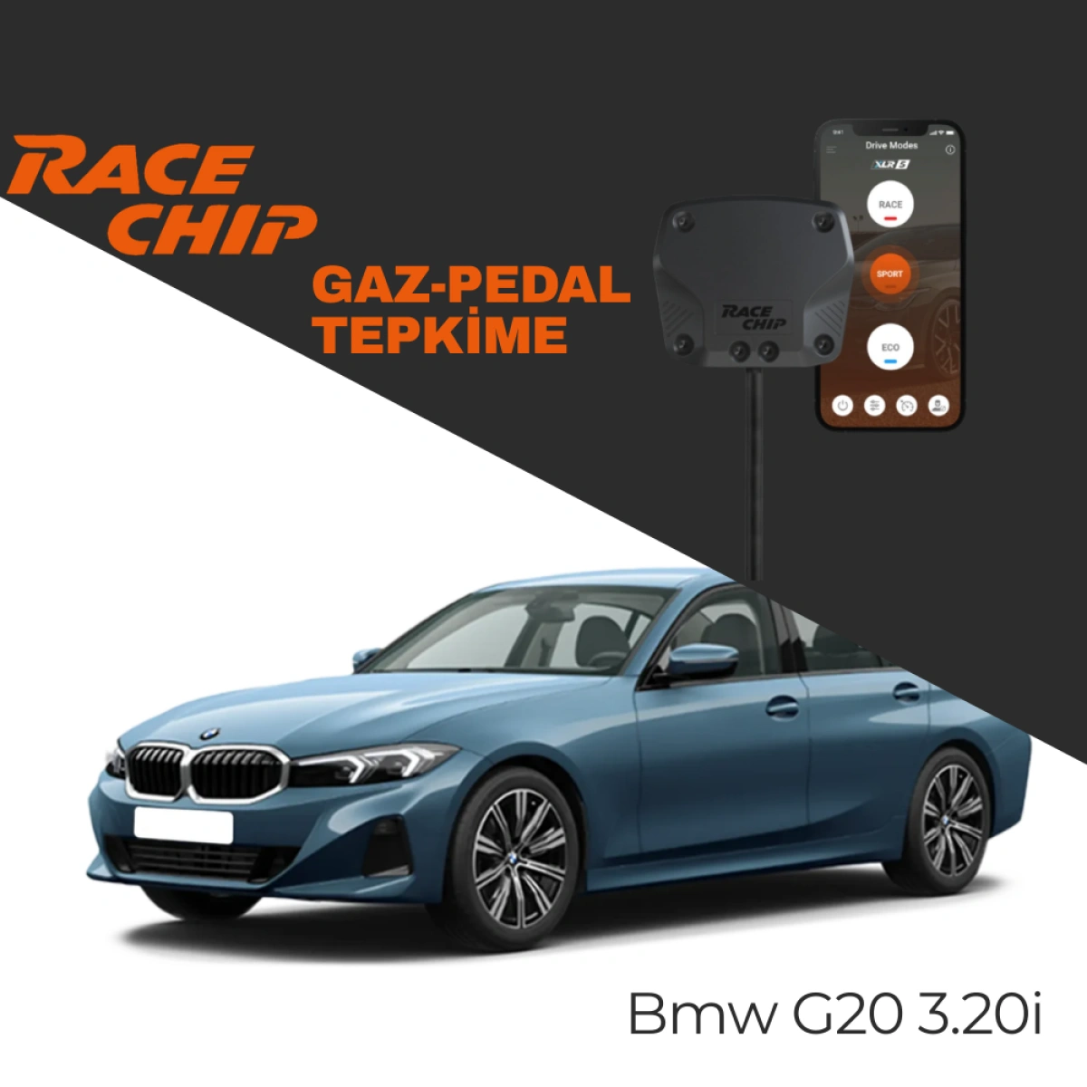 RaceChip XLR5 Bmw 3 Serisi (G20) 320i 170 PS Gaz Pedal Tepkime Cihazı Eco-Sport-Race APP Bluetooth