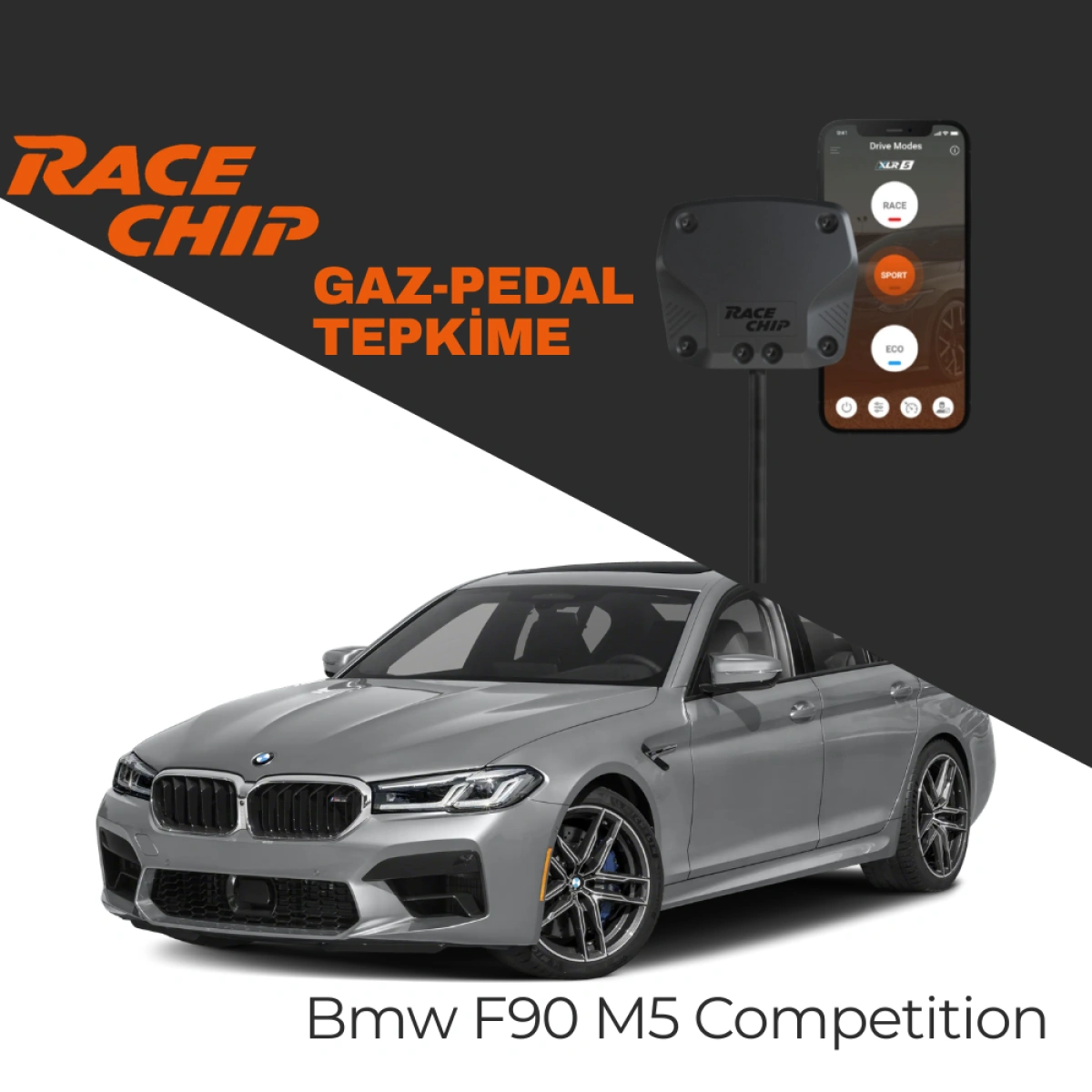 RaceChip XLR5 Bmw 5 Serisi (F90) M5 Competition 625 PS Gaz Pedal Tepkime Cihazı Eco-Sport-Race APP Bluetooth
