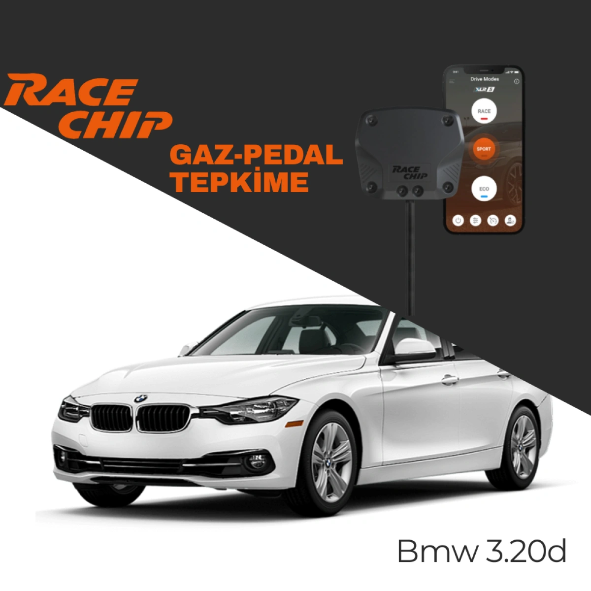 RaceChip XLR5 Bmw 3 Serisi (E90,E92,E93) 3.20d Gaz Pedal Tepkime Cihazı Eco-Sport-Race APP Bluetooth