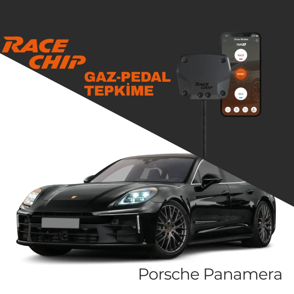 RaceChip XLR5 Porsche Panamera 4 (971) 4 2016-2024 Gaz Pedal Tepkime Cihazı Eco-Sport-Race APP Bluetooth