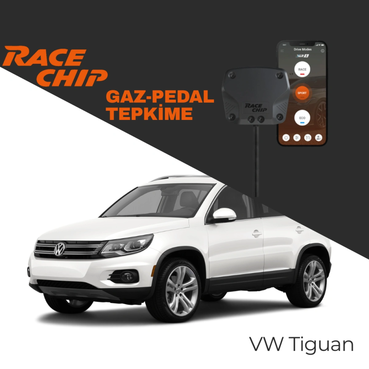 RaceChip XLR5 Volkswagen Tiguan I (5N) 1.4 TSI 2007-2015 Gaz Pedal Tepkime Cihazı Eco-Sport-Race APP Bluetooth