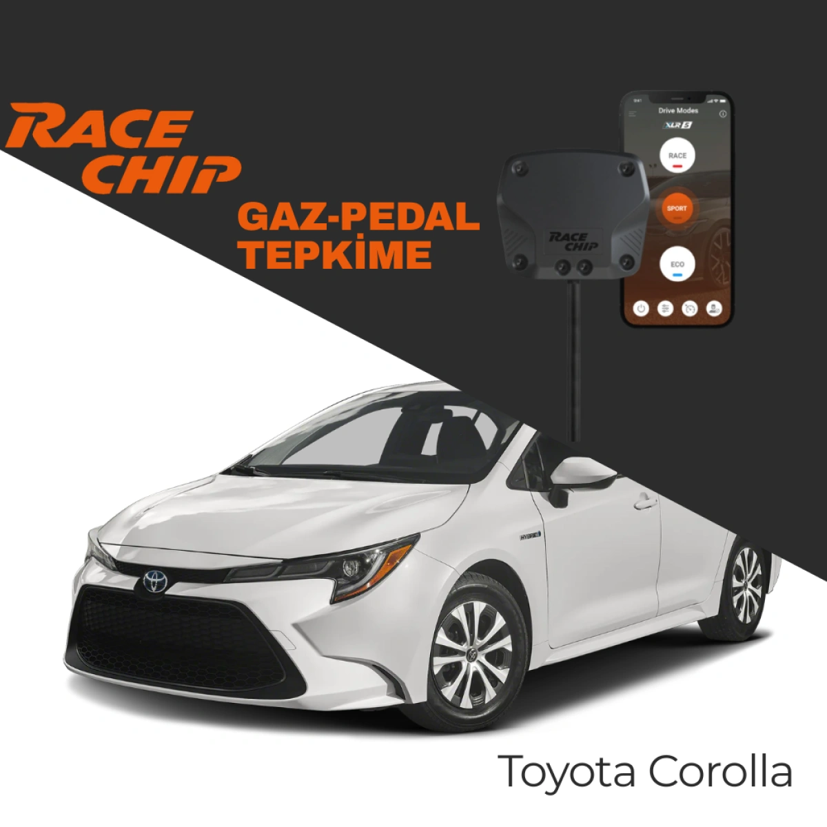 RaceChip XLR5 Toyota Corolla (E210) 1.8 Hybrid 2019-2025 Gaz Pedal Tepkime Cihazı Eco-Sport-Race APP Bluetooth