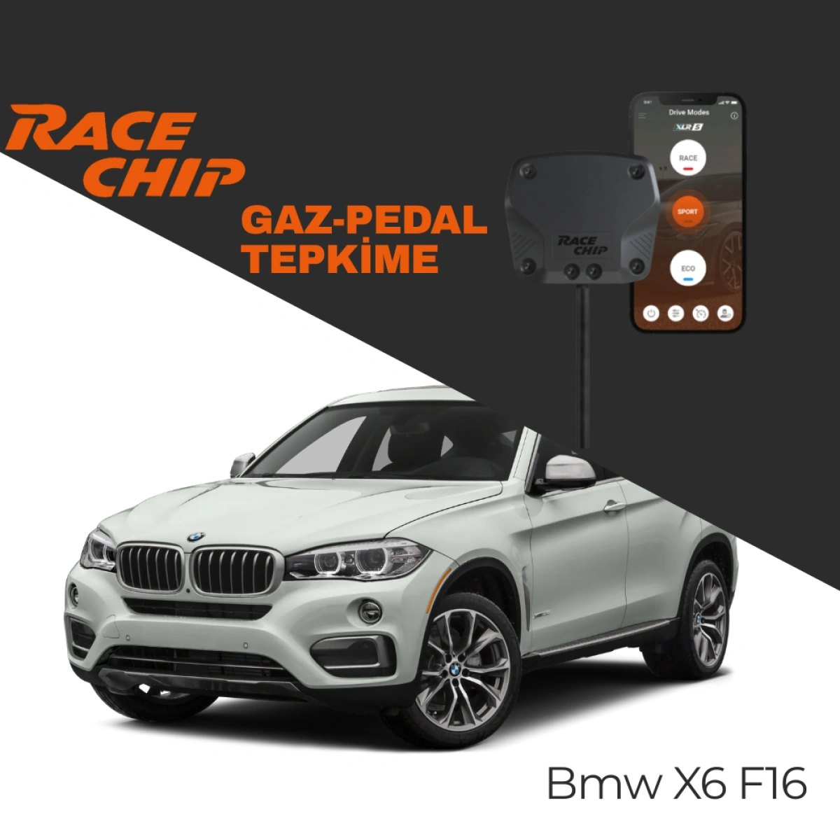 RaceChip XLR5 Bmw X6 (F16) Gaz Pedal Tepkime Cihazı Eco-Sport-Race APP Bluetooth