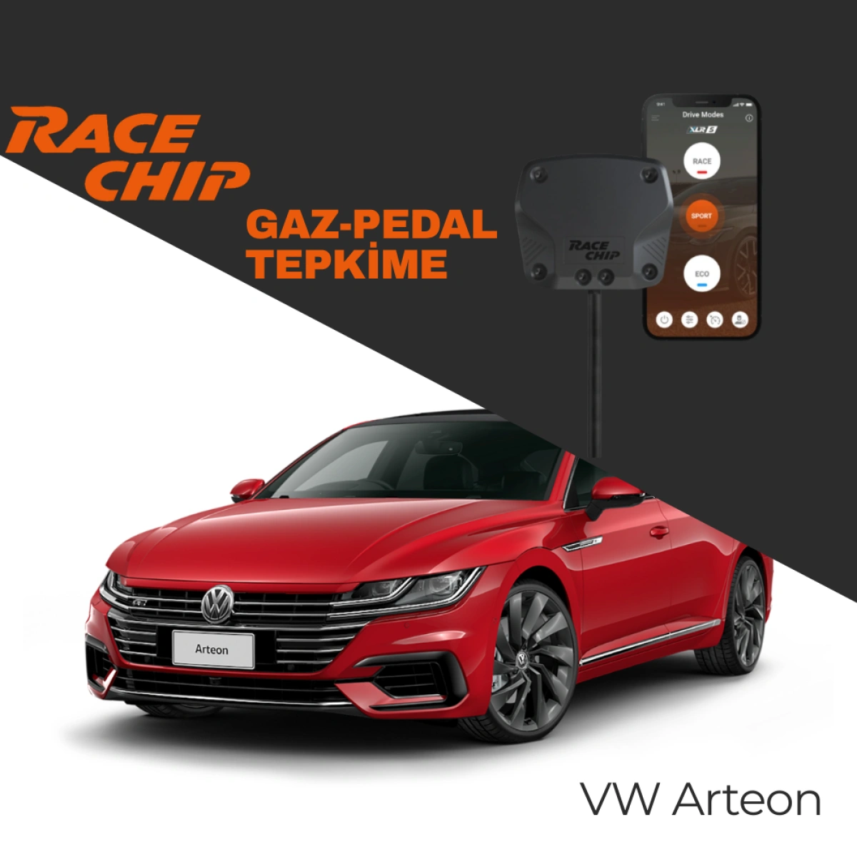 RaceChip XLR5 Volkswagen Arteon 1.5 TSI 150 Gaz Pedal Tepkime Cihazı Eco-Sport-Race APP Bluetooth
