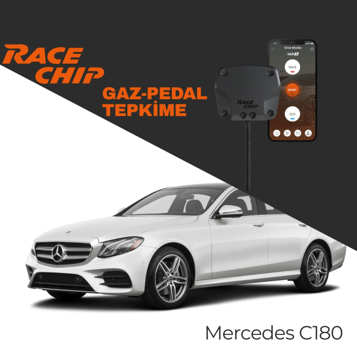 RaceChip XLR5 Mercedes C180 (W205) 1.6L 156 PS Gaz Pedal Tepkime Cihazı Eco-Sport-Race APP Bluetooth