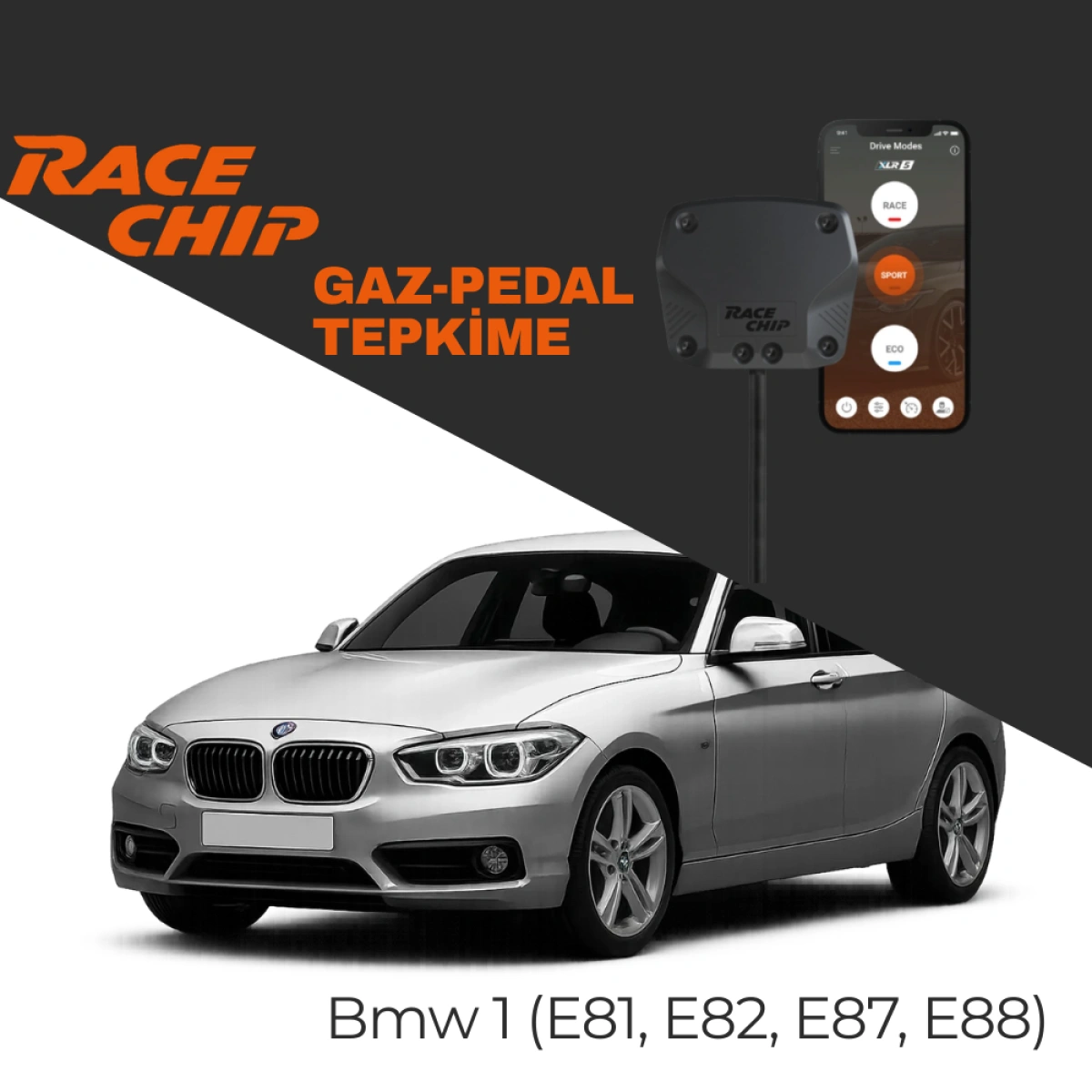 RaceChip XLR5 Bmw 1 Serisi (E81, E82, E87, E88) Gaz Pedal Tepkime Cihazı Eco-Sport-Race APP Bluetooth