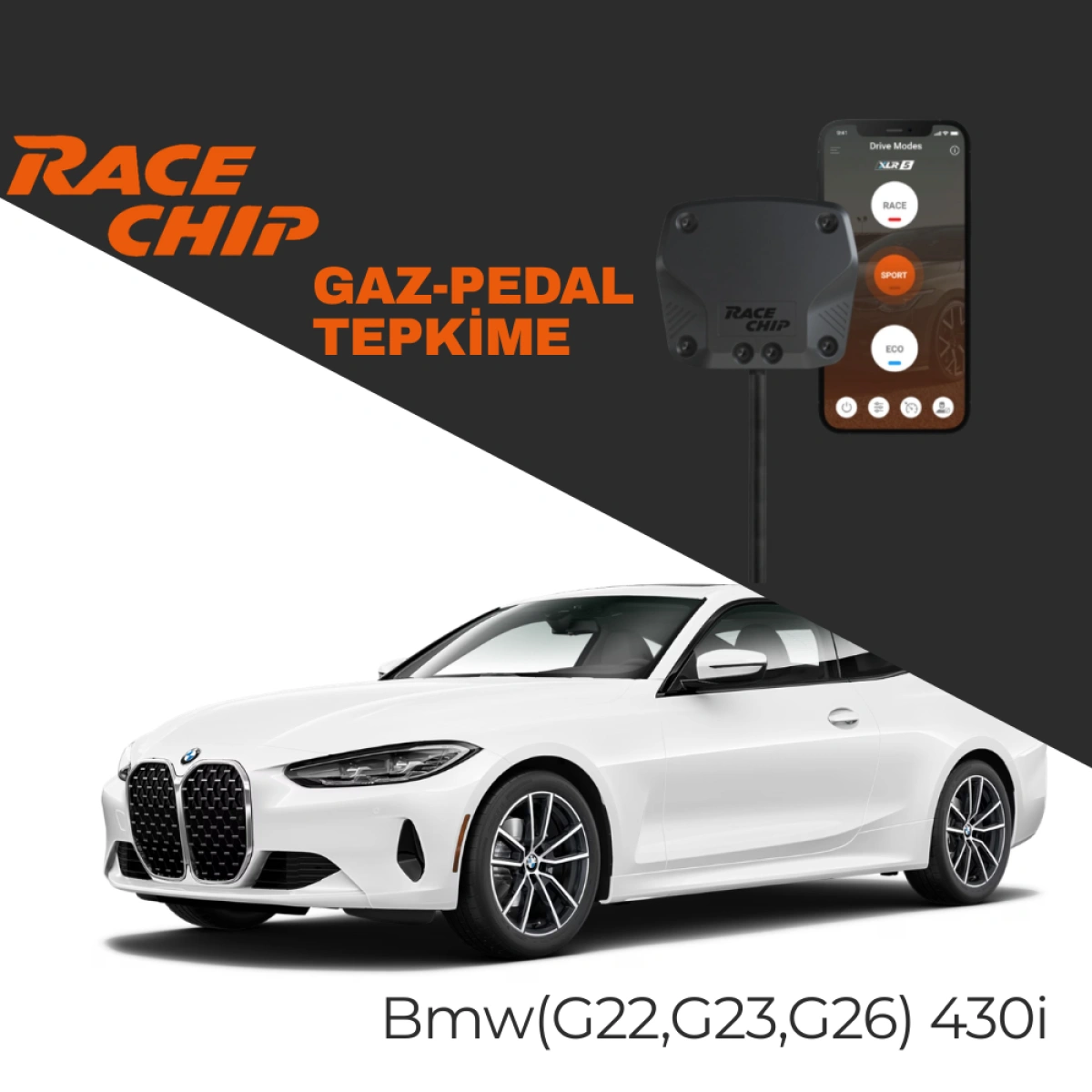 RaceChip XLR5 Bmw 4 Serisi (G22,G23,G26) 430i 245 PS Gaz Pedal Tepkime Cihazı Eco-Sport-Race APP Bluetooth