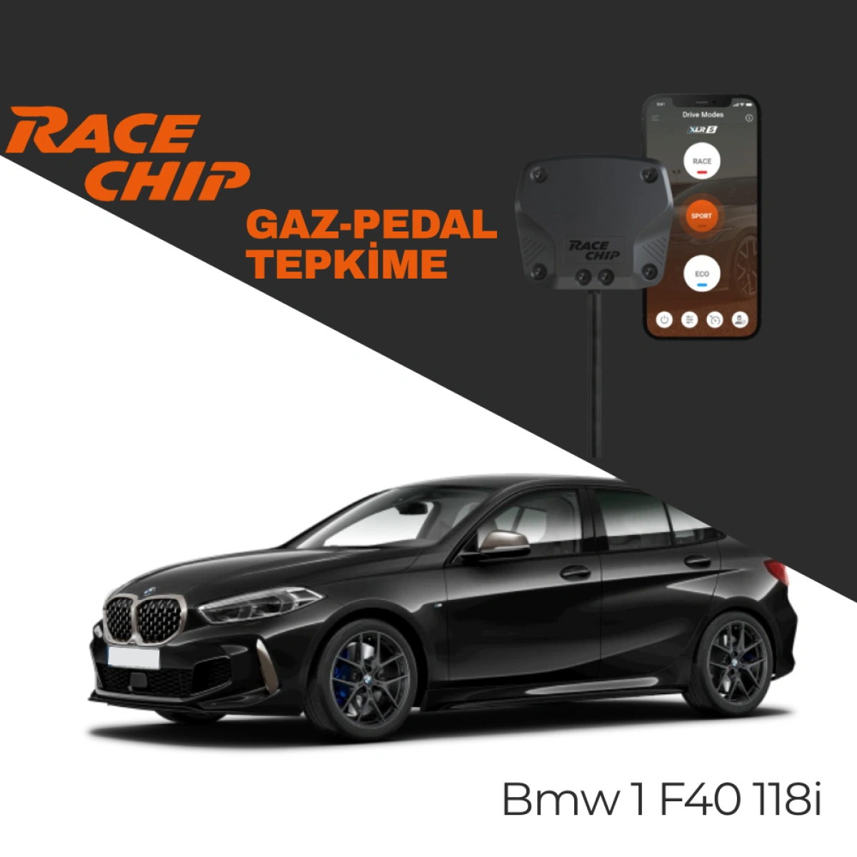 RaceChip XLR5 Bmw 1 Serisi (F40) 118i 1.5L 140 PS Gaz Pedal Tepkime Cihazı Eco-Sport-Race APP Bluetooth