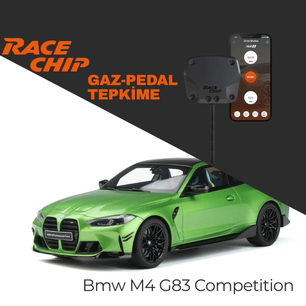 RaceChip XLR5 Bmw M4 Serisi (G82) (G83) M4 Competition xDrive 530 PS Gaz Pedal Tepkime Cihazı Eco-Sport-Race APP Bluetooth