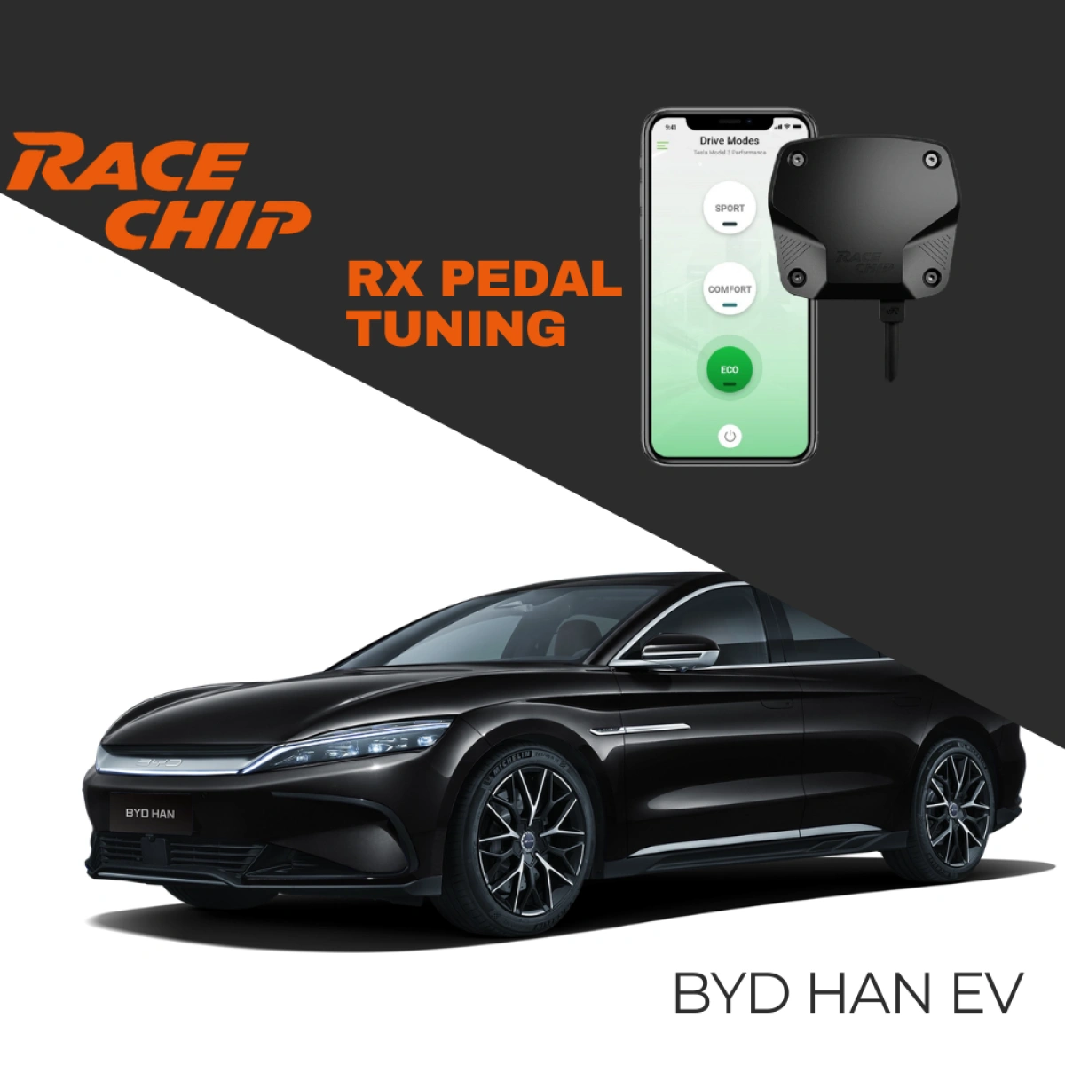 RaceChip BYD HAN EV 517 PS Elektrikli RX Pedal Tuning - Menzil & Performans Eco-Comfort-Sport Mod