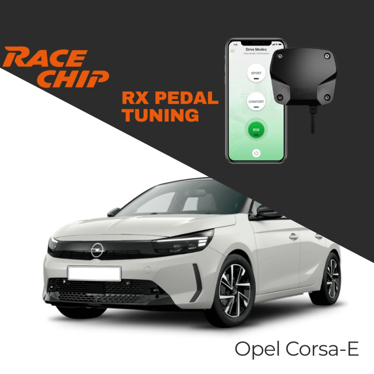 RaceChip Opel Corsa-E (F) 136 PS Elektrikli RX Pedal Tuning - Menzil & Performans Eco-Comfort-Sport Mod