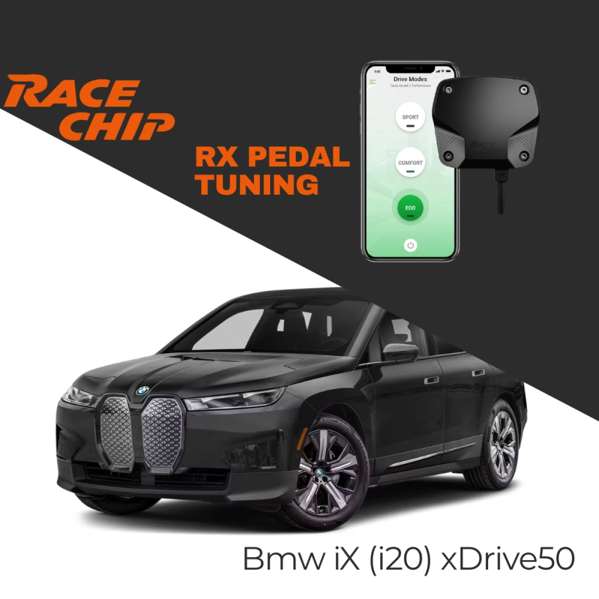 RaceChip Bmw iX (i20) xDrive50 523 PS Elektrikli RX Pedal Tuning - Menzil & Performans Eco-Comfort-Sport Mod