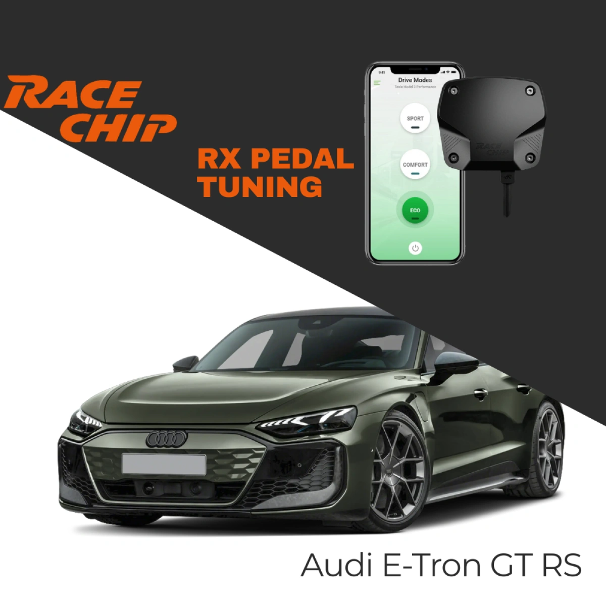 RaceChip Audi E-Tron GT RS 599 PS Elektrikli RX Pedal Tuning - Menzil & Performans Eco-Comfort-Sport Mod
