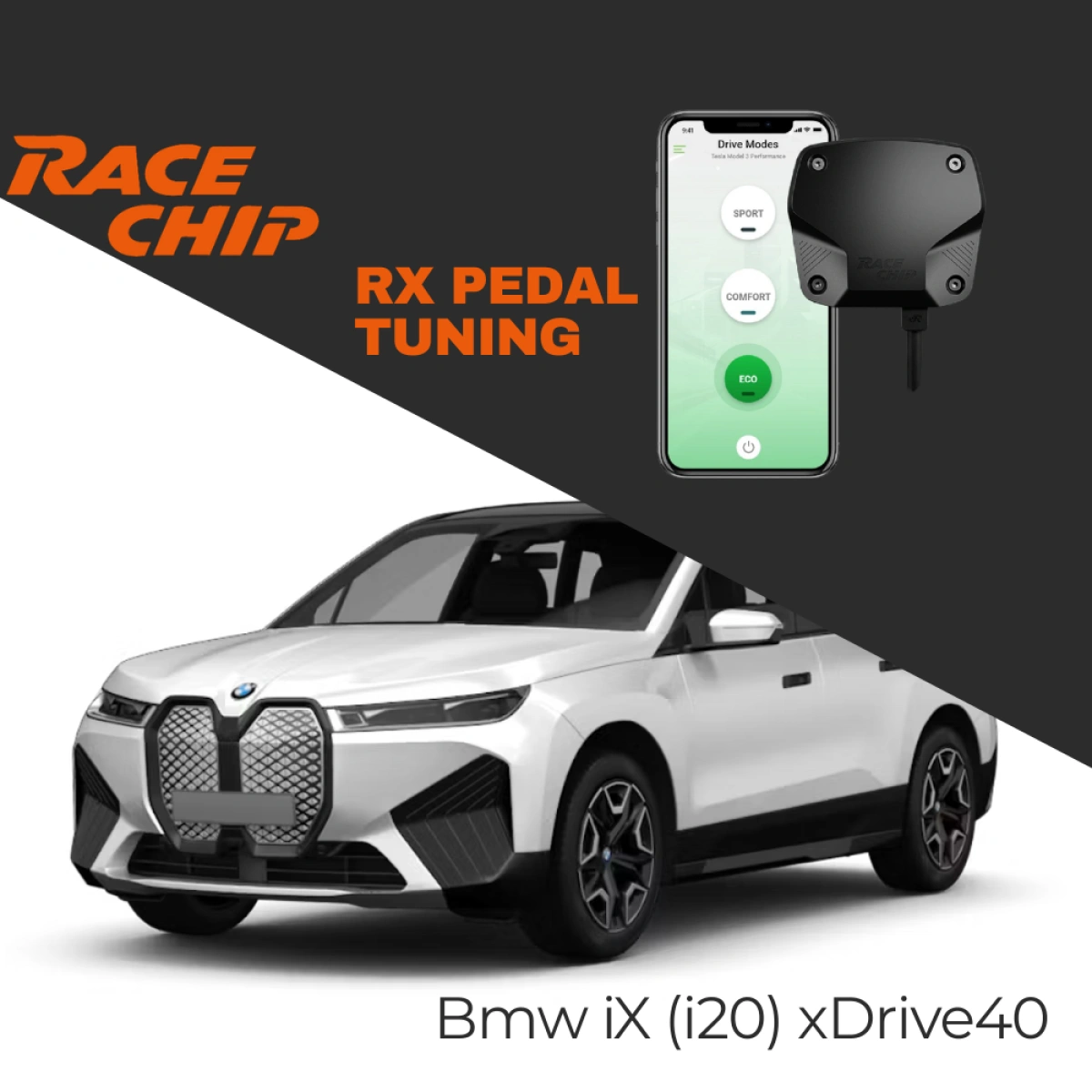 RaceChip Bmw iX (i20) xDrive40 326 PS Elektrikli RX Pedal Tuning - Menzil & Performans Eco-Comfort-Sport Mod