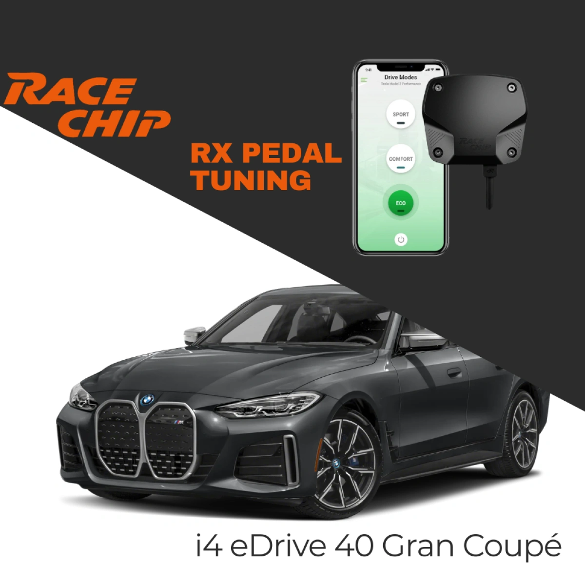 RaceChip Bmw i4 eDrive 40 Gran Coupé  218 PS Elektrikli RX Pedal Tuning - Menzil & Performans Eco-Comfort-Sport Mod