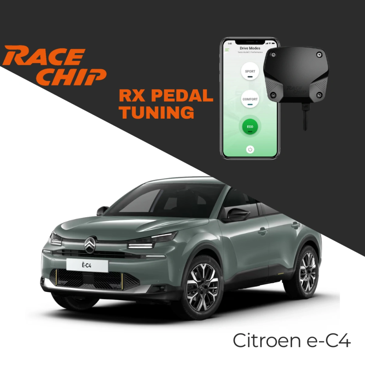 RaceChip Citroen e-C4 136 PS Elektrikli RX Pedal Tuning - Menzil & Performans Eco-Comfort-Sport Mod