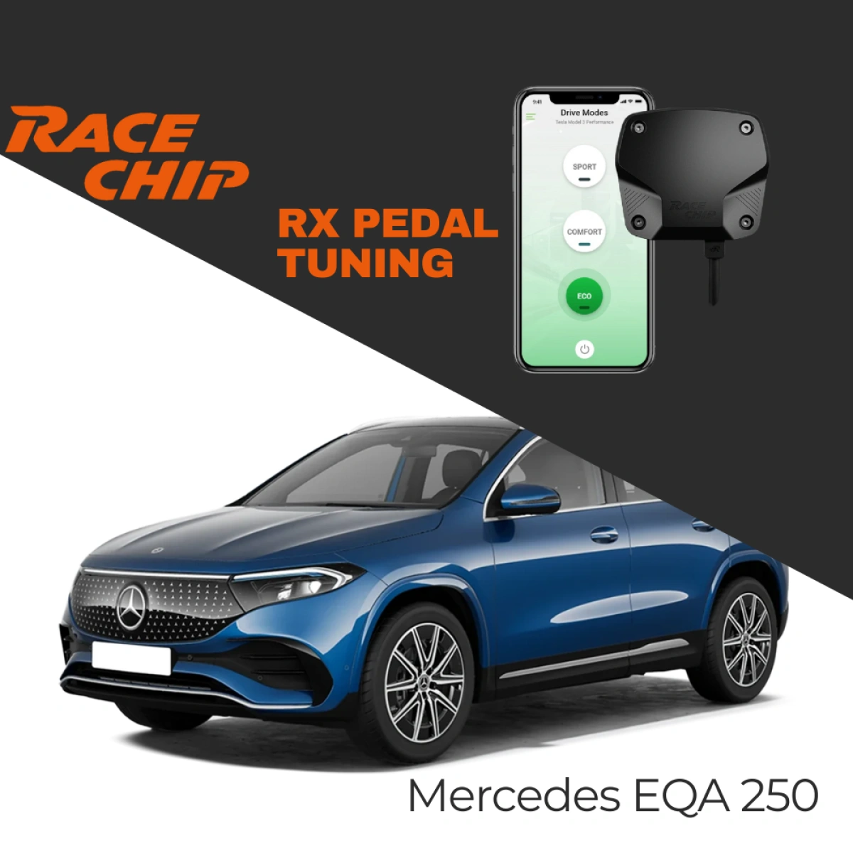 RaceChip Mercedes EQA 250 190 PS Elektrikli RX Pedal Tuning - Menzil & Performans Eco-Comfort-Sport Mod