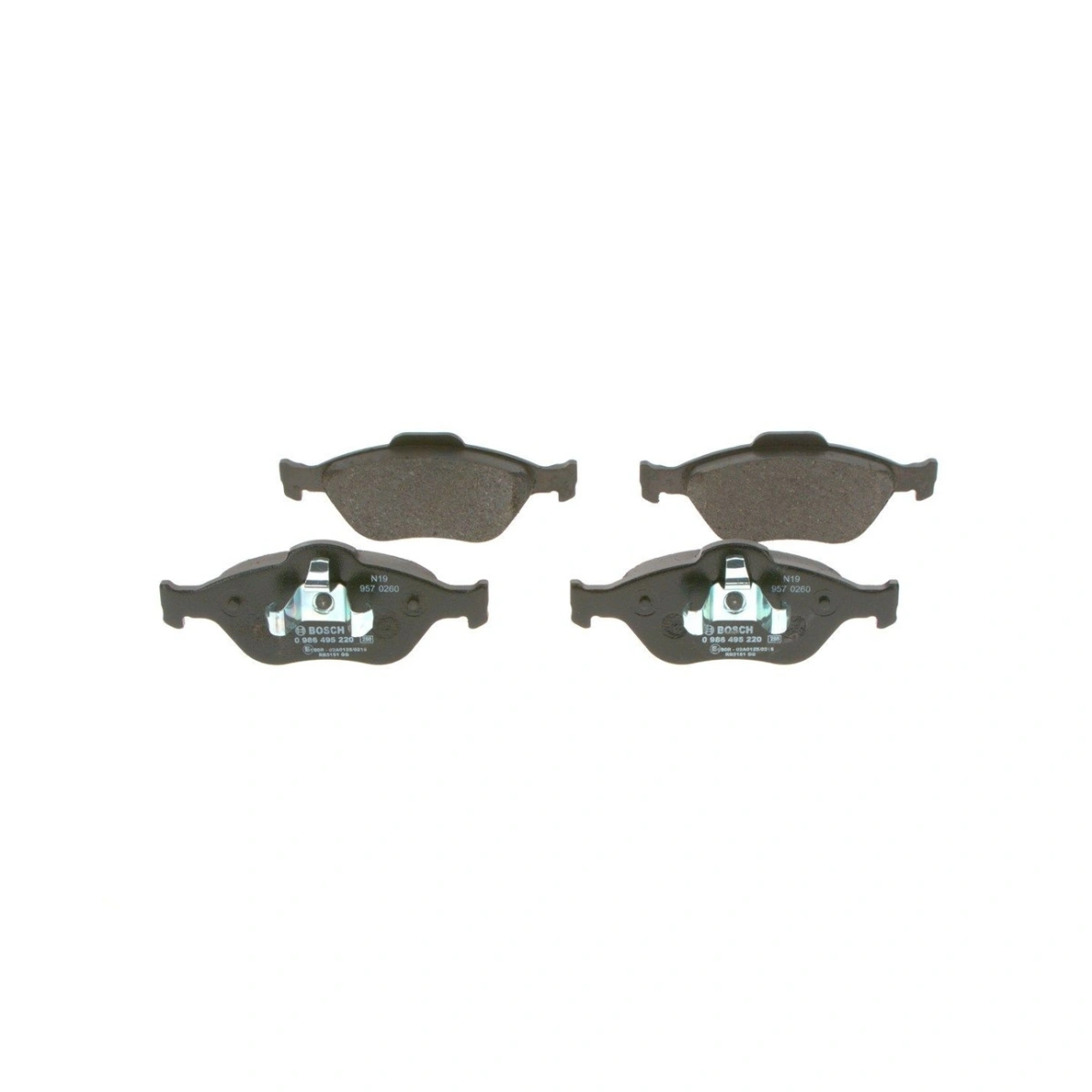 Bosch 0986495220 Ön Fren Balatası - Ford Focus/Fiesta, Mazda 2 (1995-2012, 1.2-1.8L)
