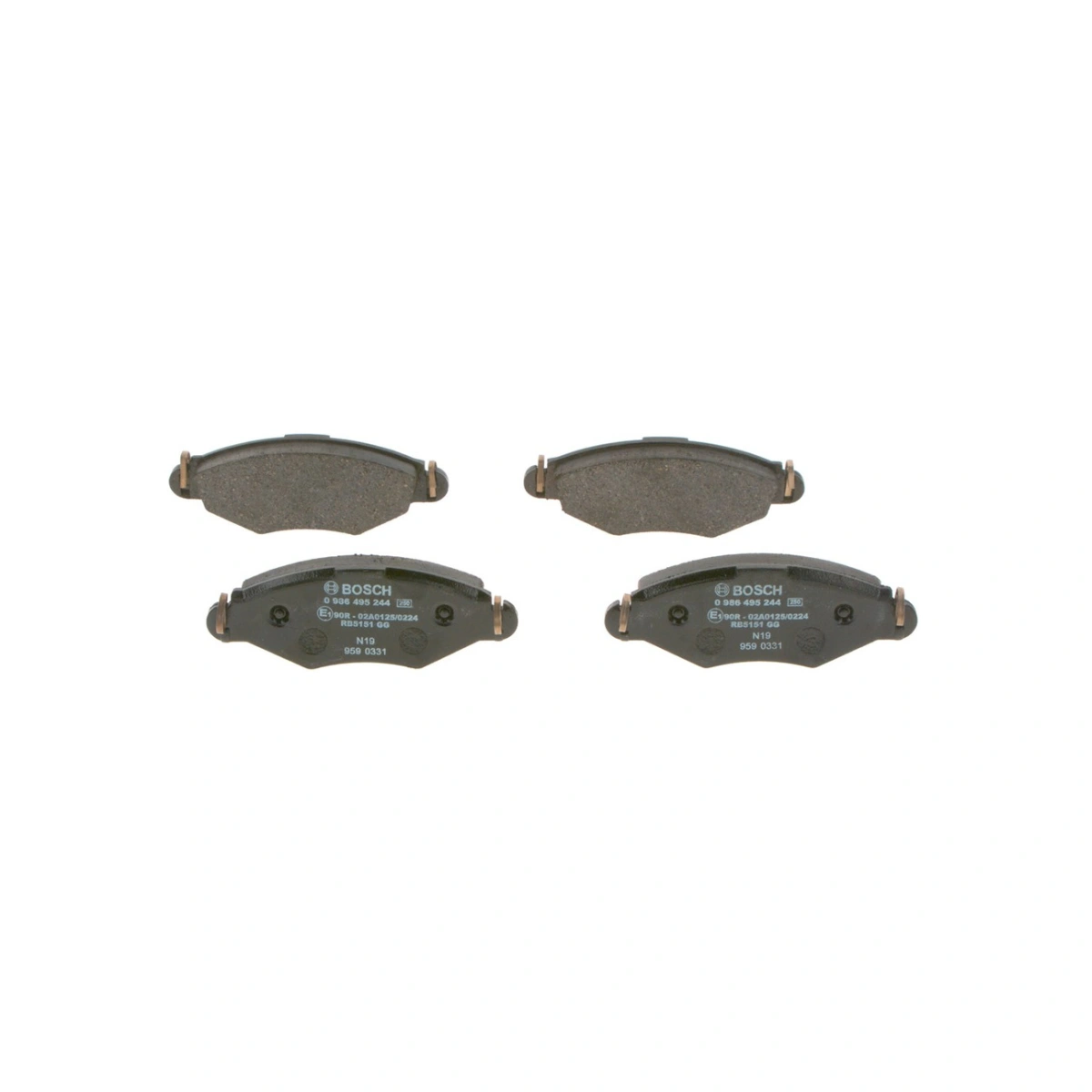 Bosch 0986495244 Ön Fren Balatası - Peugeot 206/207, Naza 206 (1998-2014, 1.0-1.6L)