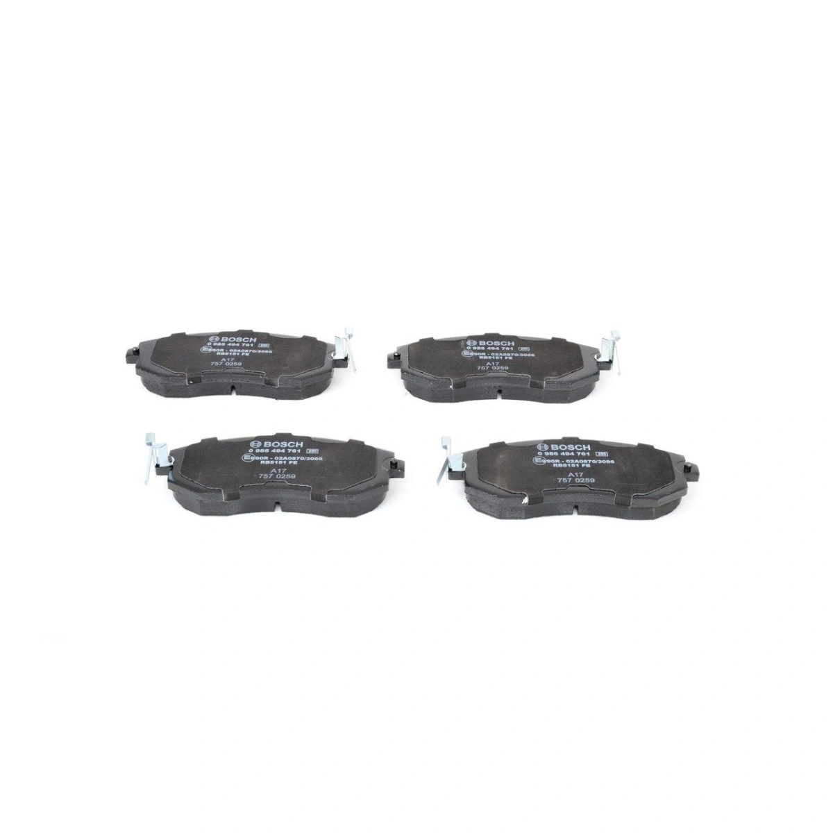 Bosch 0986494761 Ön Fren Balatası - Subaru Legacy/Forester, Toyota Gt (2009-2017, 2.0-2.5L)