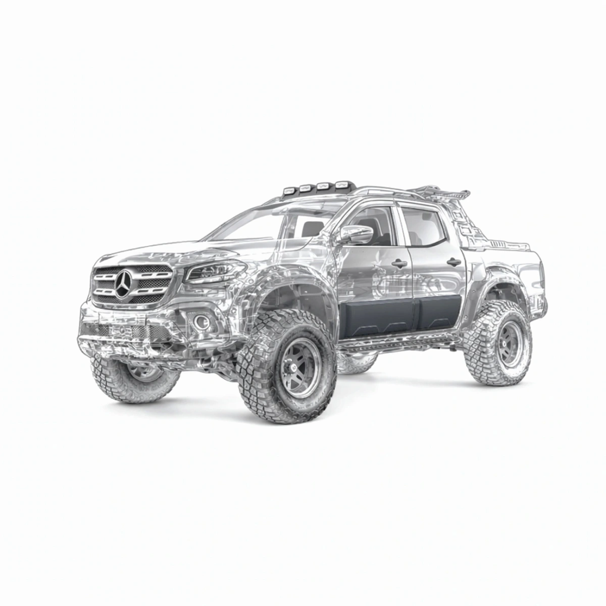Apex Aero Design - Mercedes X Class W470 (2017+) - Gövde Kaplaması 4 Parça - Body Cladding