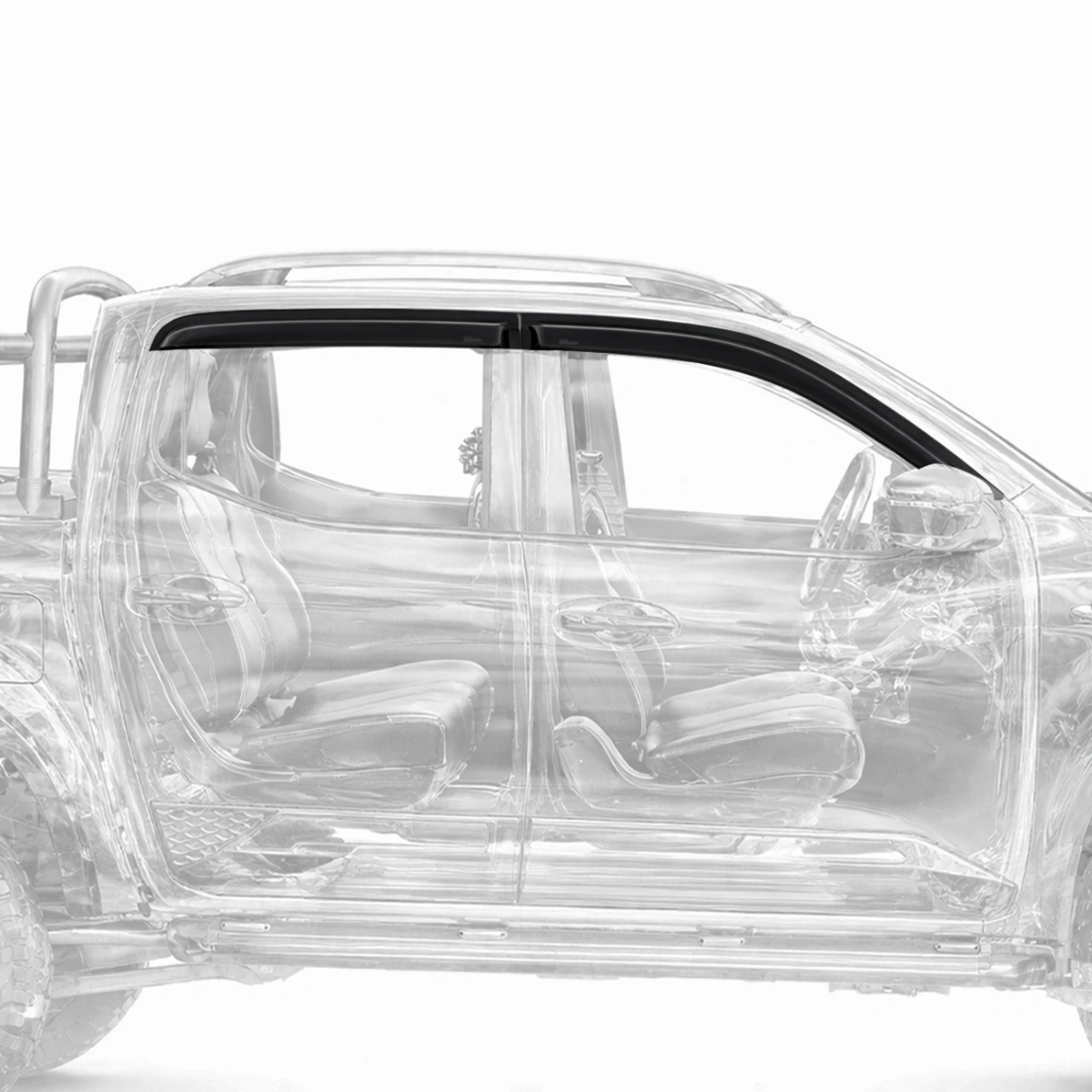 Maximus Yan Cam Rüzgarlığı - Vent Visor Yağmur Rüzgar Koruma Nissan NP300 Navara