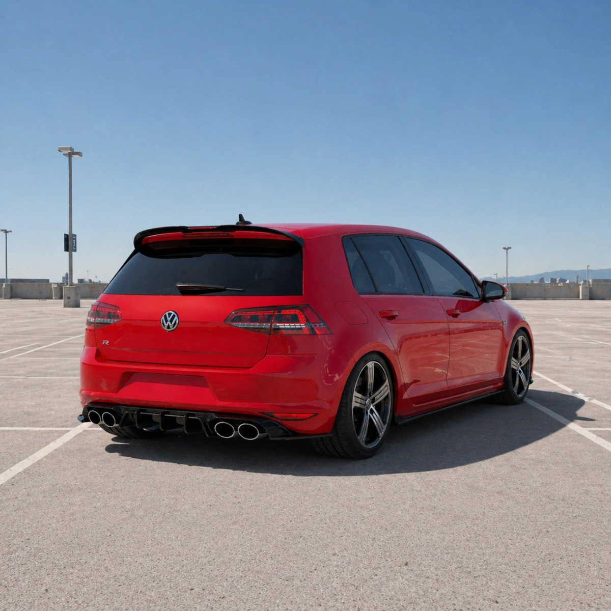 Apex Aero Design - Volkswagen Golf Mk7 GTI (2013-2016) - Arka Yan Splitter 2 Parça - Rear Side Splitter