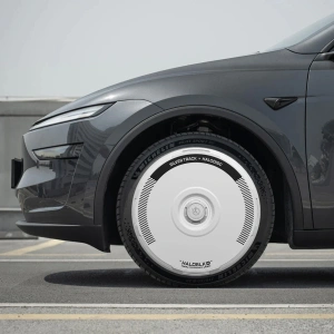 HALOBLK HALODISC 2 Silver Track - Tesla Model Y - 19 inç Aerodinamik Beyaz Jant Kapağı - 4 Adet