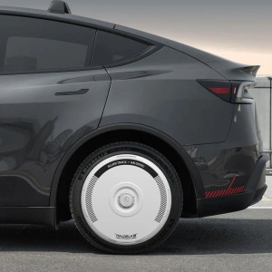 HALOBLK HALODISC 2 Silver Track - Tesla Model Y - 19 inç Aerodinamik Beyaz Jant Kapağı - 4 Adet