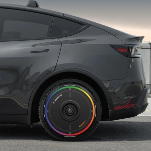 HALOBLK HALODISC 2 Rainbow - Tesla Model Y - 19 inç Aerodinamik Siyah Jant Kapağı - 4 Adet