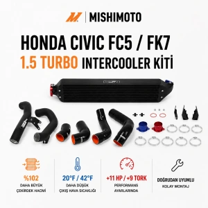Mishimoto Honda Civic Fc5 - Fk7 1.5 Turbo 2016-2021 Intercooler Kit - Siyah