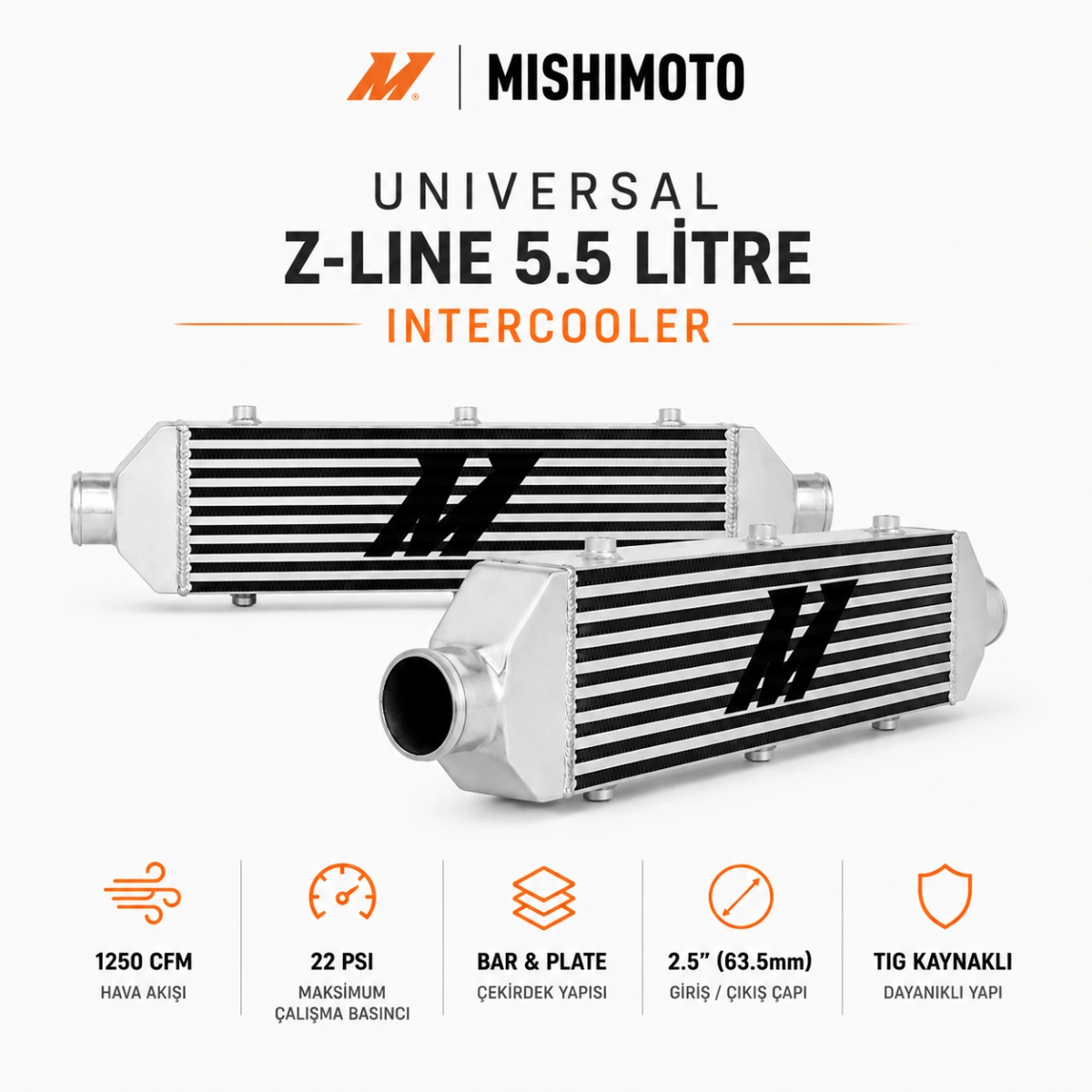 Mi Mishimoto Z-Line Universal Intercooler 5.5 Litre - Silver