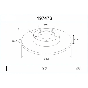 Valeo 197476 Fren Diski Takımı Arka - Mercedes A B CLA GLA - 2 Adet
