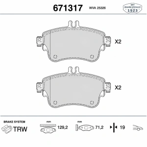 Valeo 671317 Fren Balatası Ön - Mercedes A Serisi W176