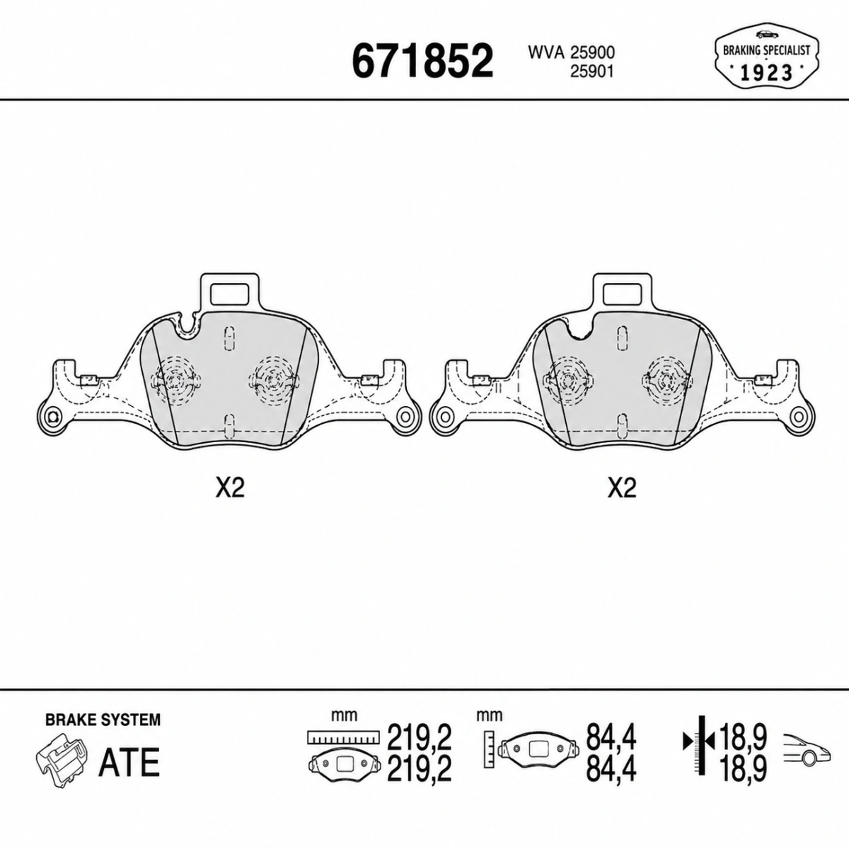 Valeo 671852 Fren Balatası Ön - BMW G20 G30 X3 X4