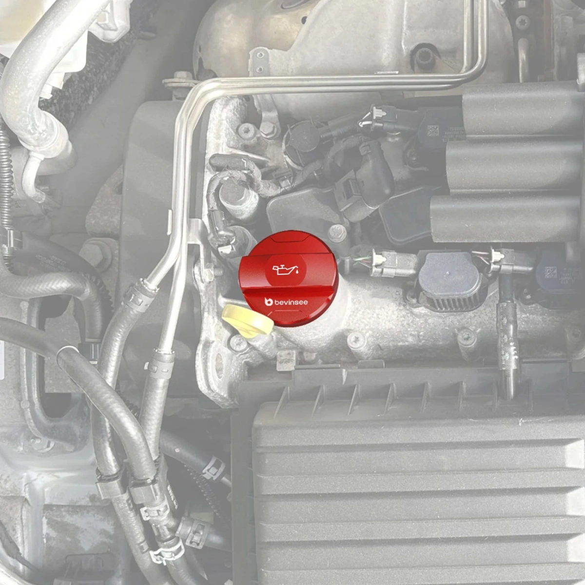 Bevinsee 91120089-RD Yağ Dolum Kapağı Kırmızı - VW Golf 7 8 Audi A3 EA211 1.0 1.4 TSI